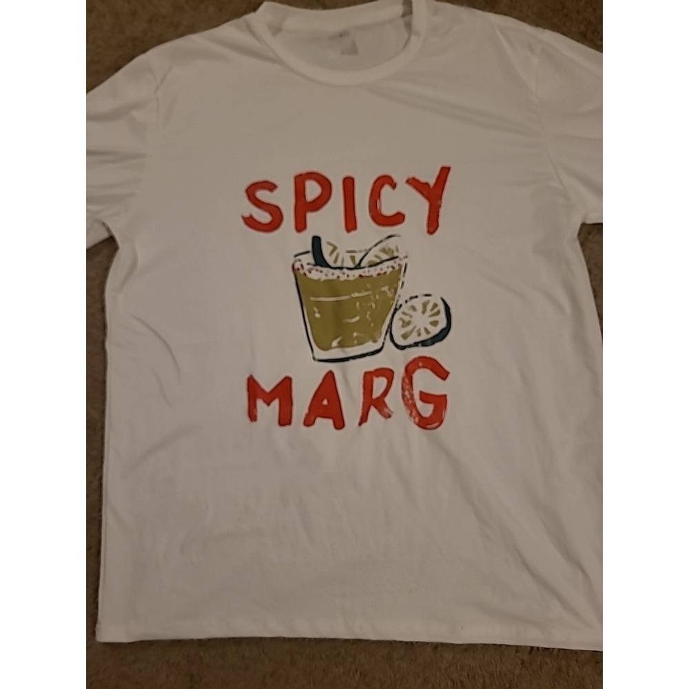 Spicy Margs Graphic Tee Unisex Short Sleeve T-shirt Large White
